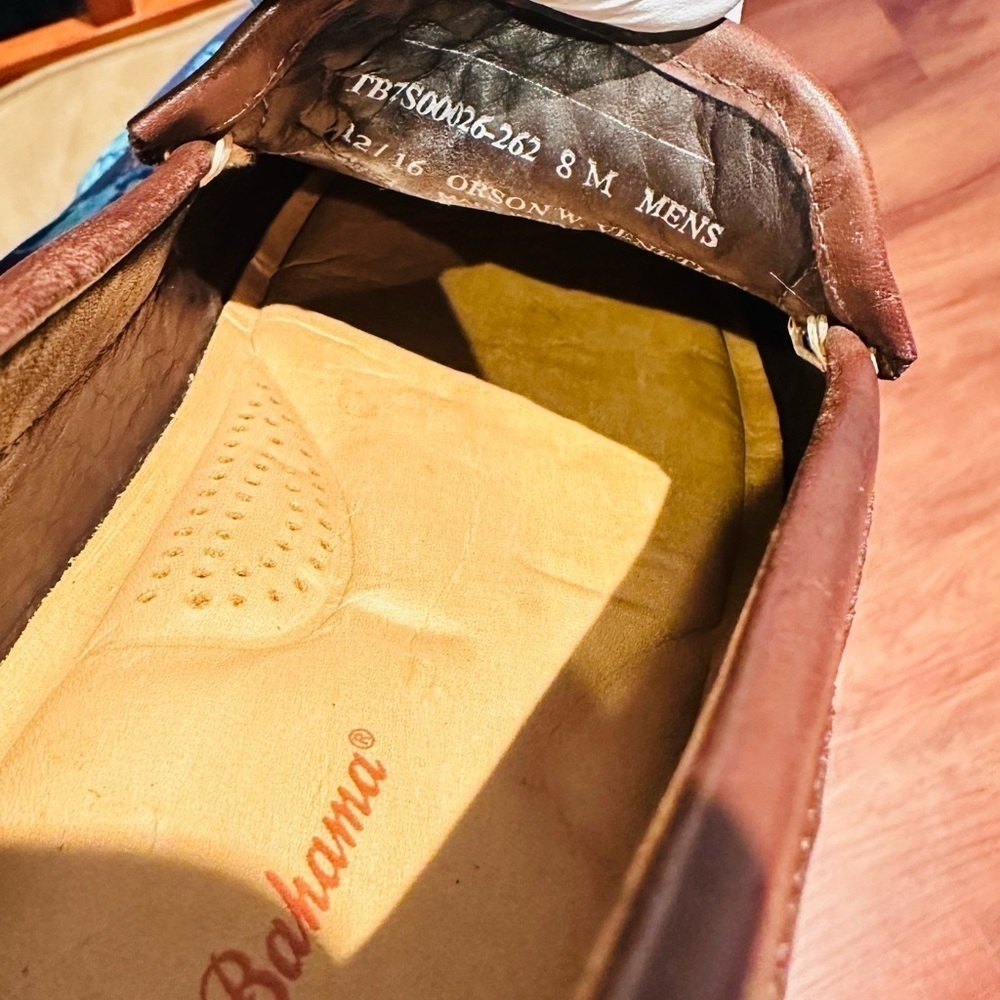 Tommy Bahama Orson Venetian Woven Leather Drivers. - Picture 4 of 14